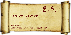 Eisler Vivien névjegykártya